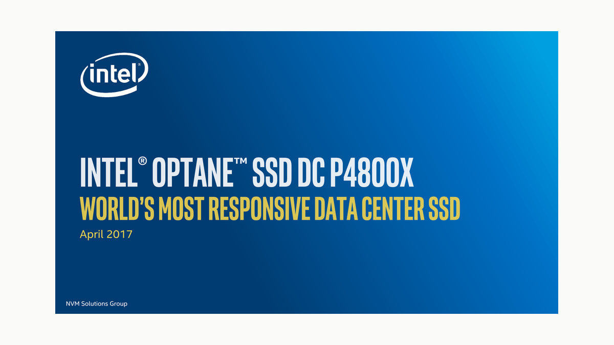 Intel Optane SSD DC P4800X