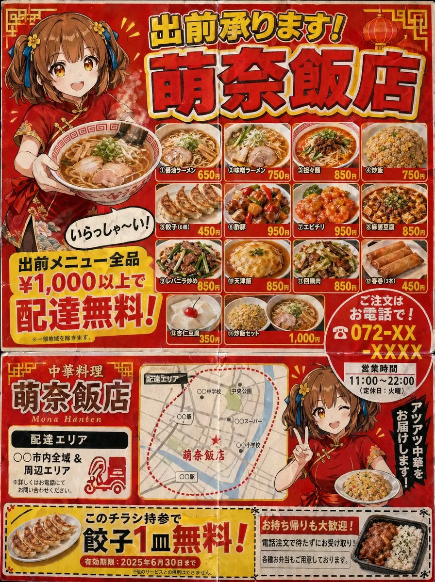日式中餐外賣傳單