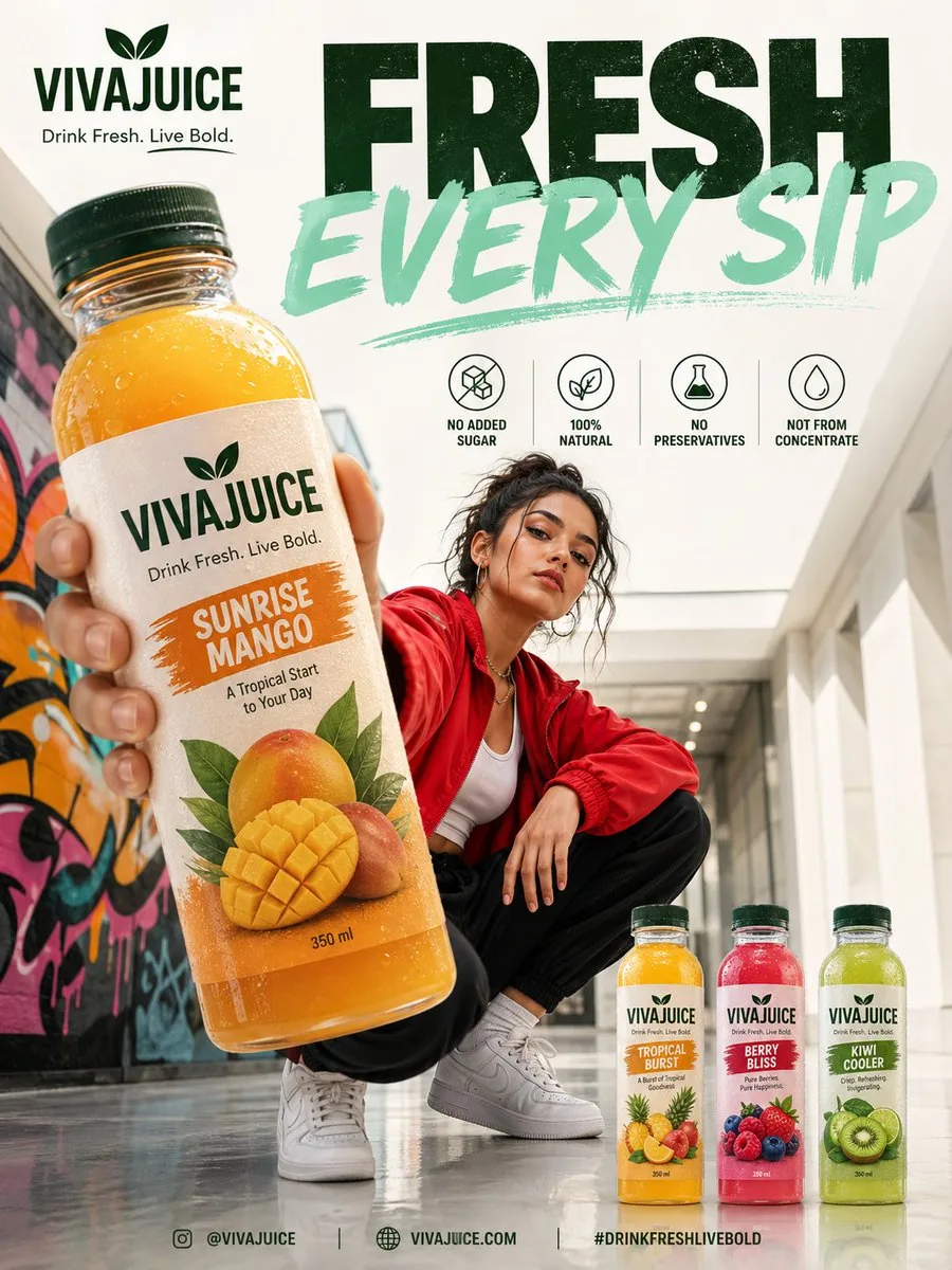 Urban fruit juice ad 海報