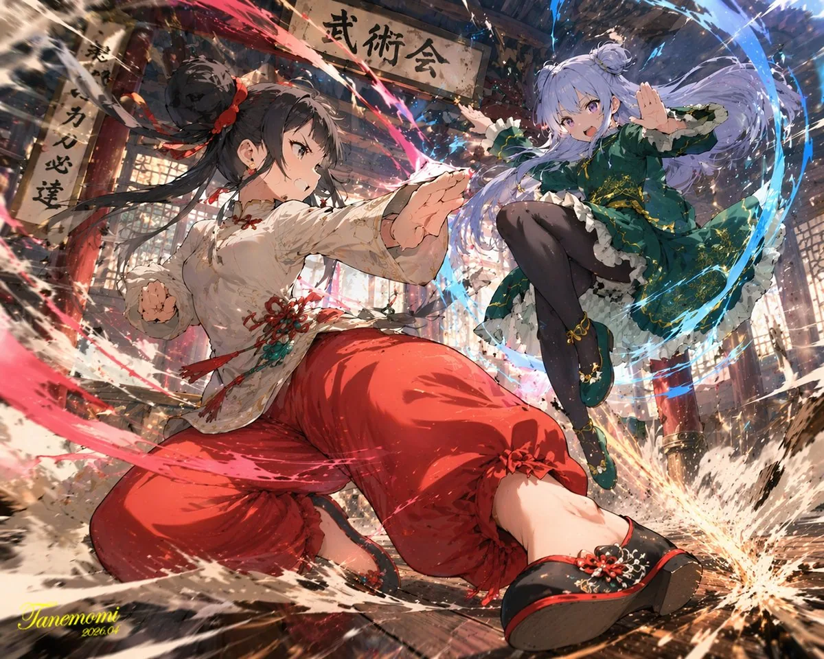 動漫武術戰鬥插畫