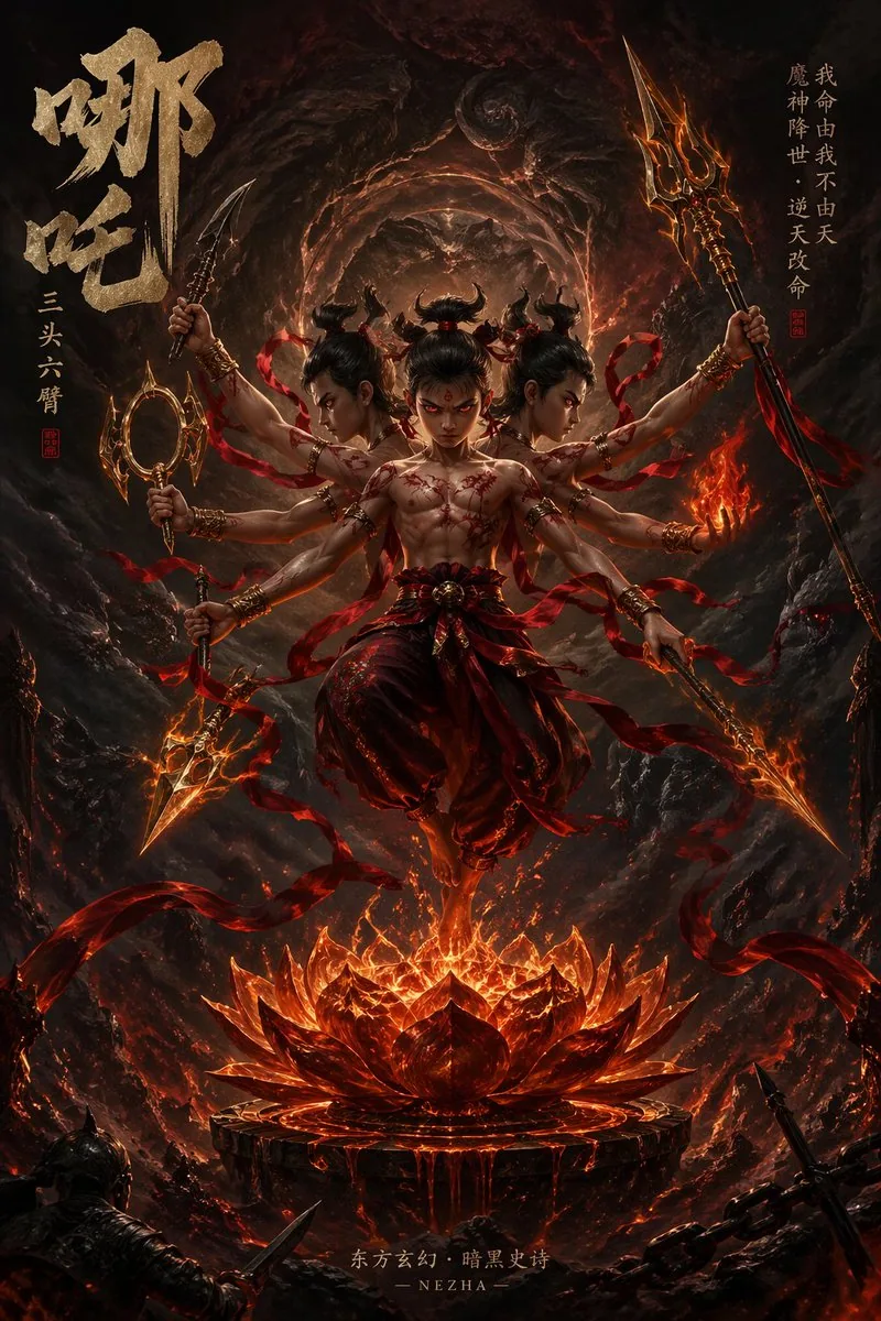 哪吒暗黑奇幻小說封面