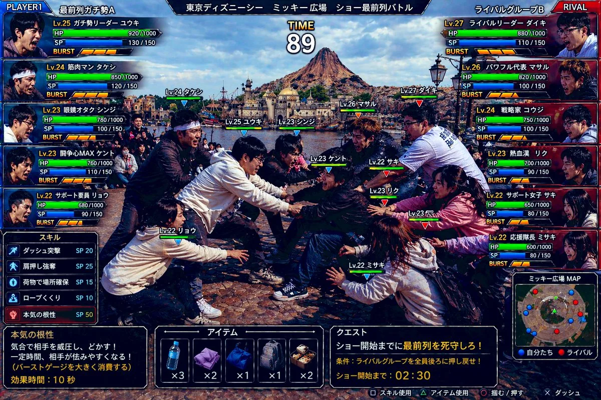東京 DisneySea 前排戰鬥 UI