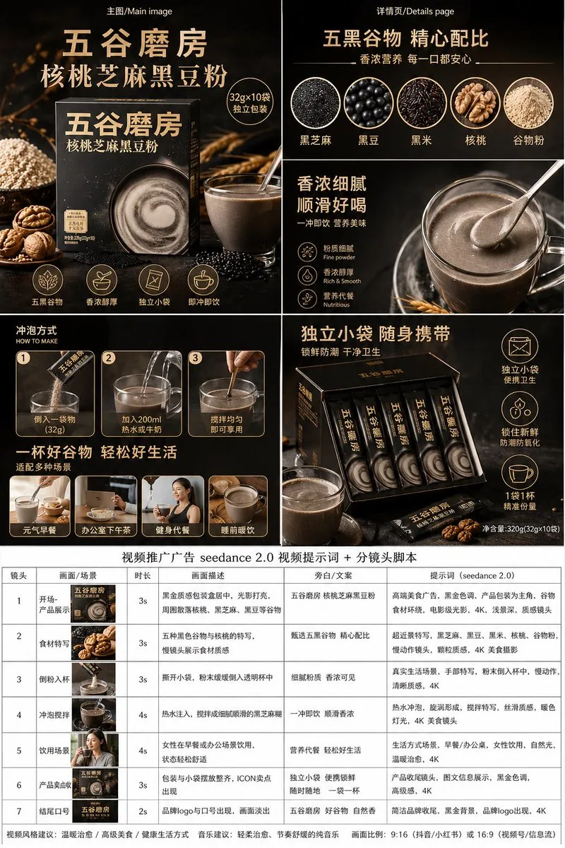 電商主圖 - 高端穀物粉廣告板
