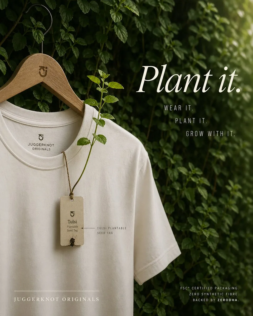 電商主圖 - 可持續 T 恤種植吊牌廣告
