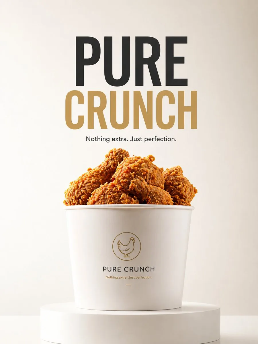 電商主圖 - 極簡產品廣告：PURE CRUNCH