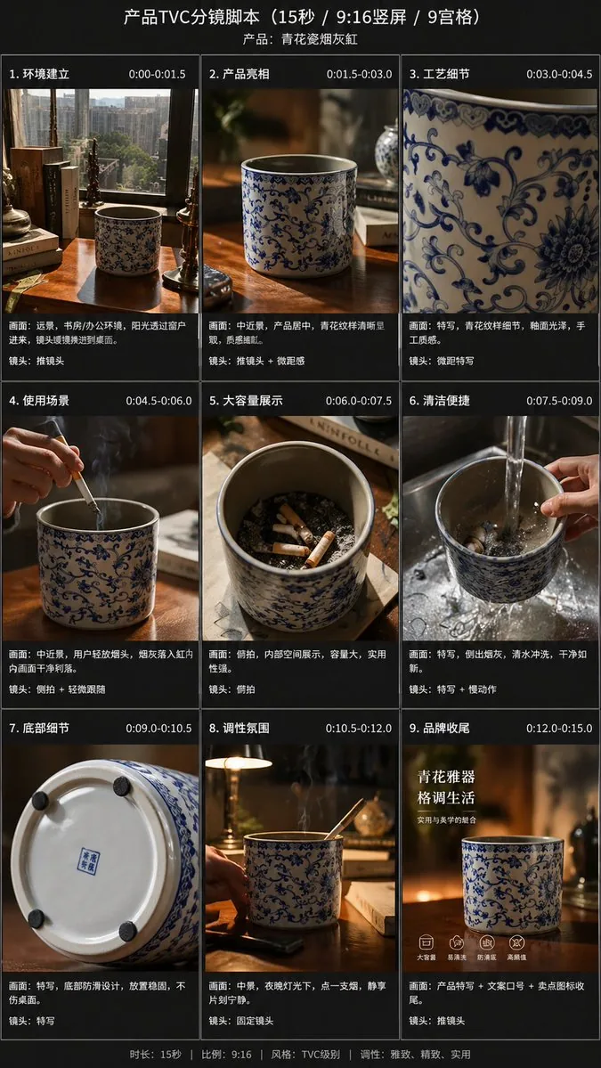 電商主圖 - 九宮格產品 TVC 分鏡