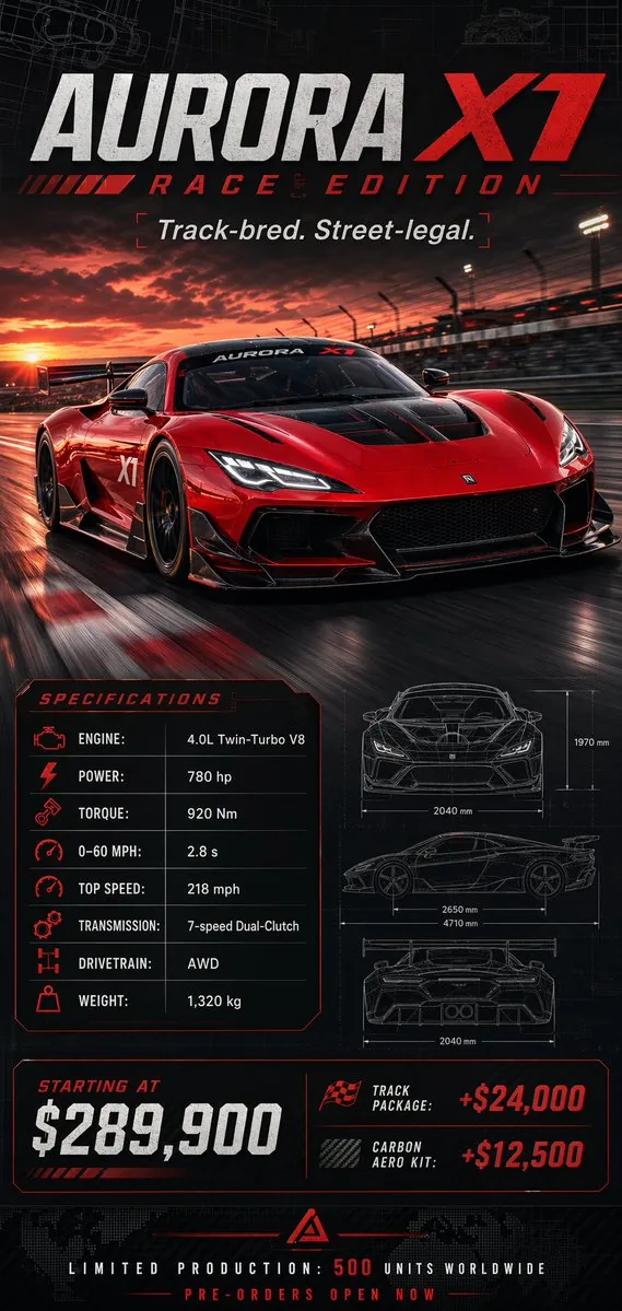 生成帶規格與價格的賽車海報