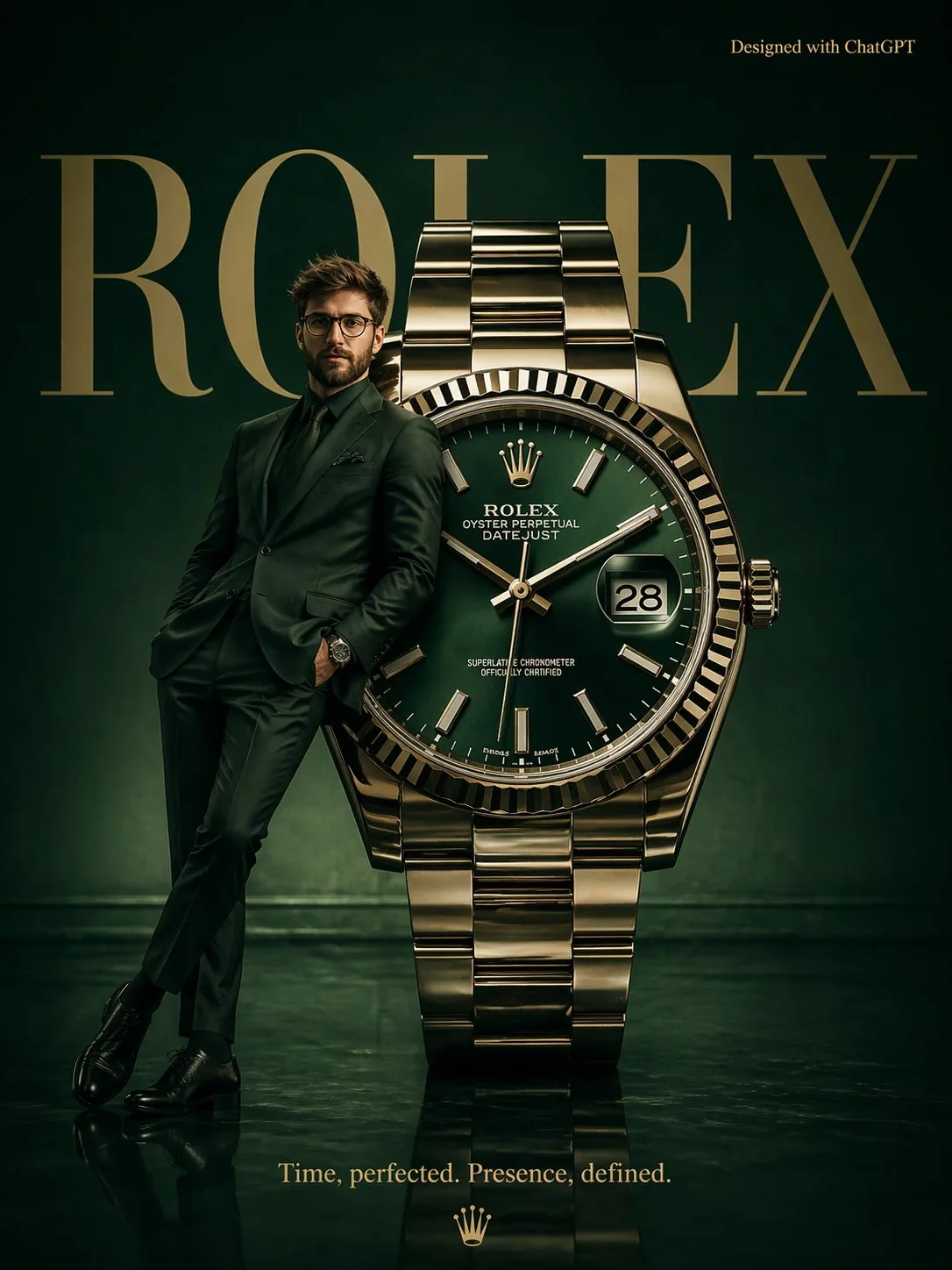超現實 Rolex 奢華腕錶時尚海報