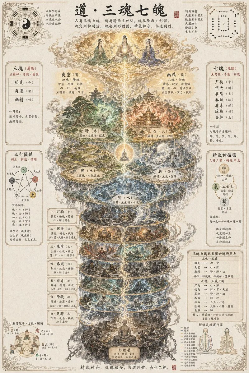 道教三魂七魄海報