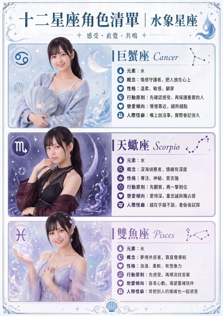 水象星座角色海報