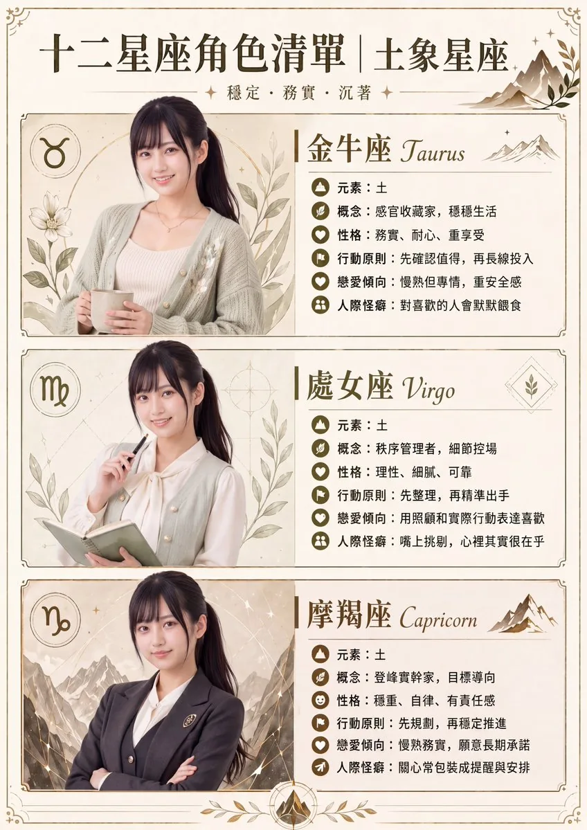 土象星座角色海報