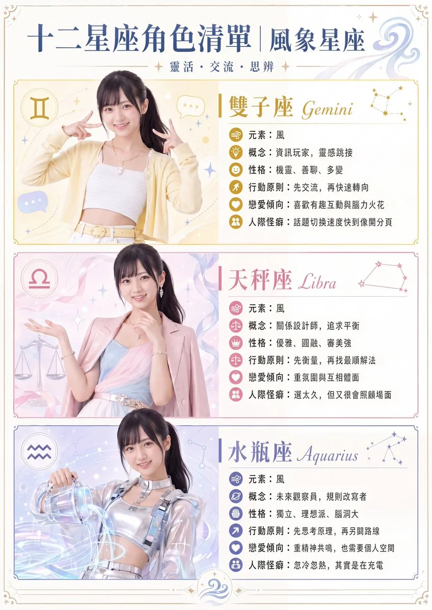 風象星座角色海報