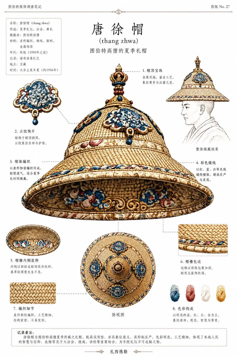 藏族禮儀帽民族誌圖版