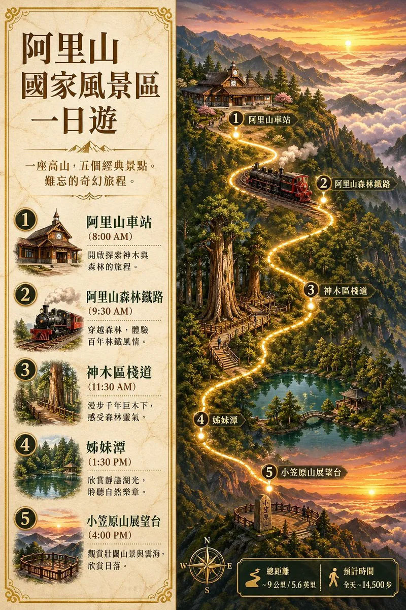 阿里山一日遊旅行海報
