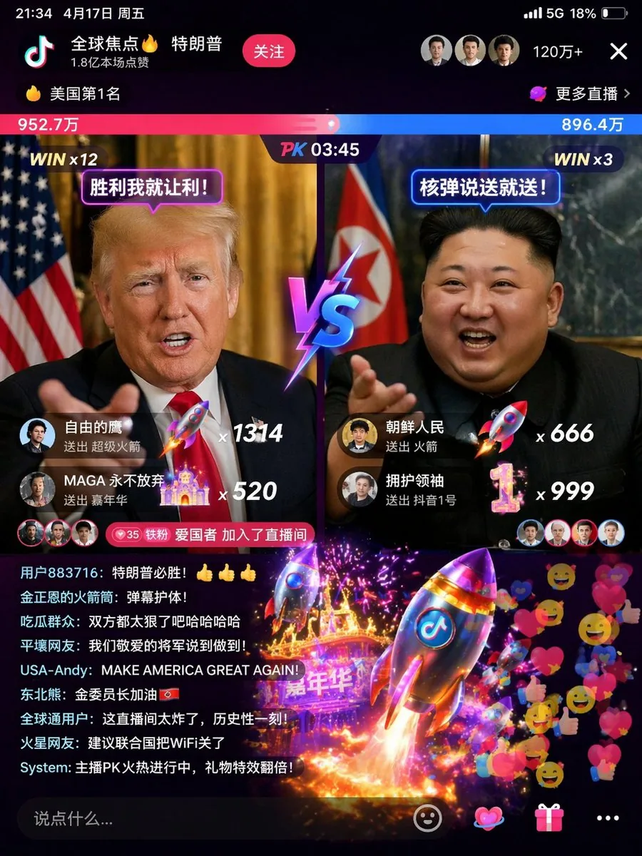 Trump and Kim Livestream PK 截圖