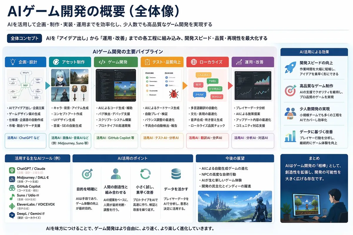 日式 AI 遊戲開發概覽幻燈片提示詞