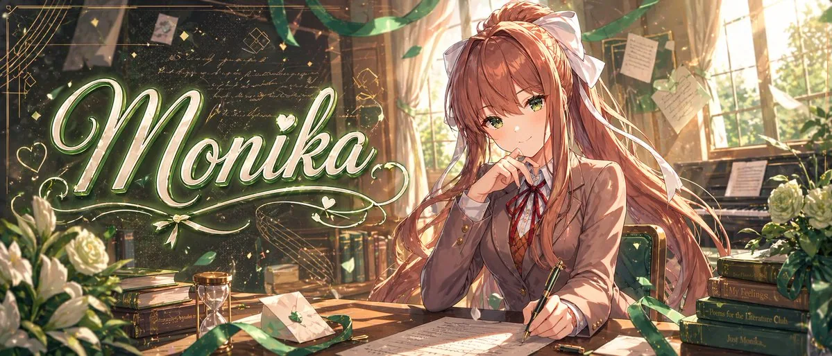 Monika 動漫橫幅插畫