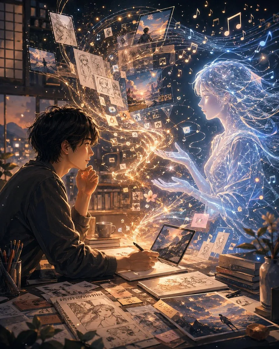 夜晚的藝術家與空靈繆斯